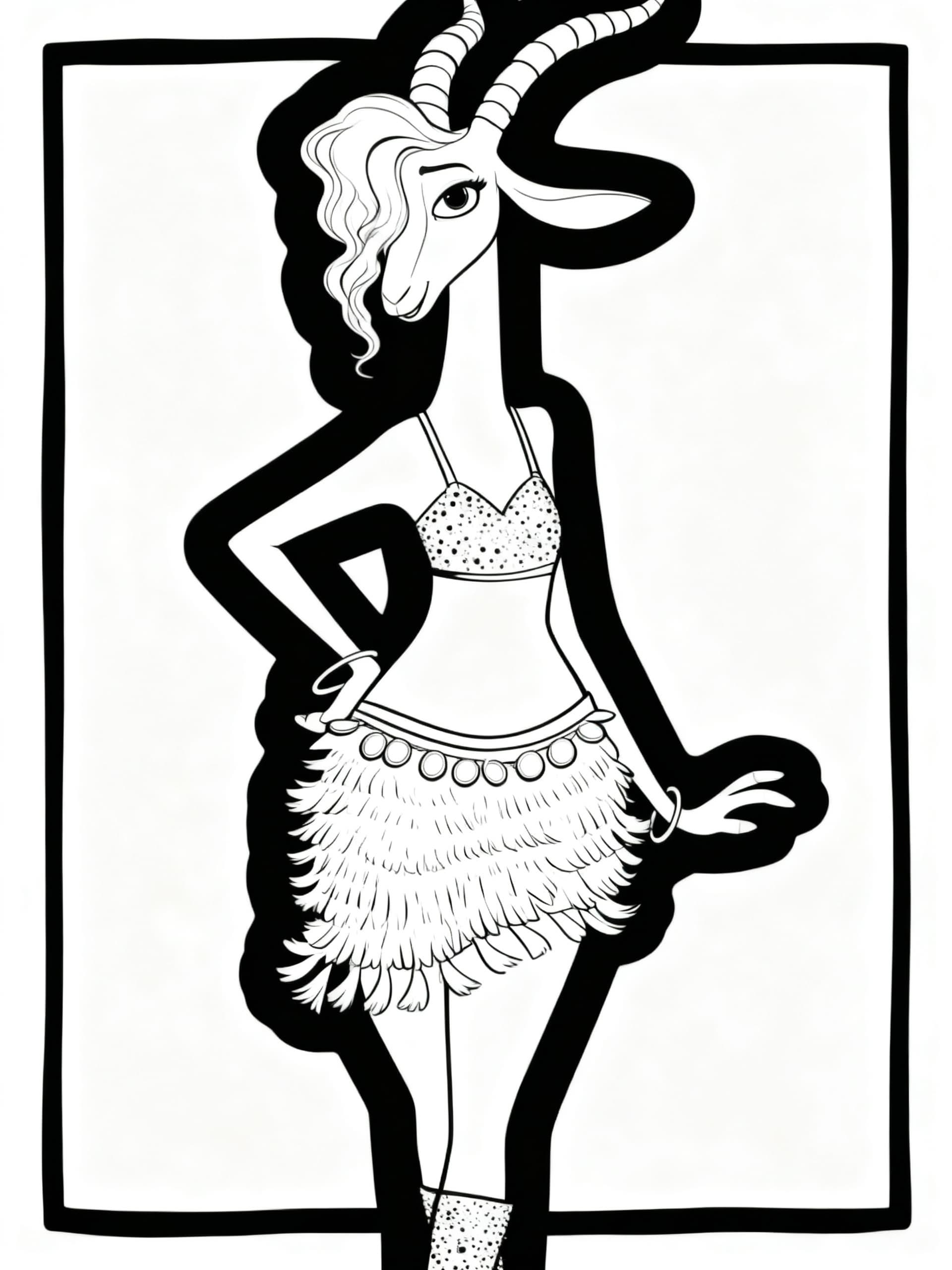 Gazelle - Free printable zootopia coloring page for all-ages (easy level)