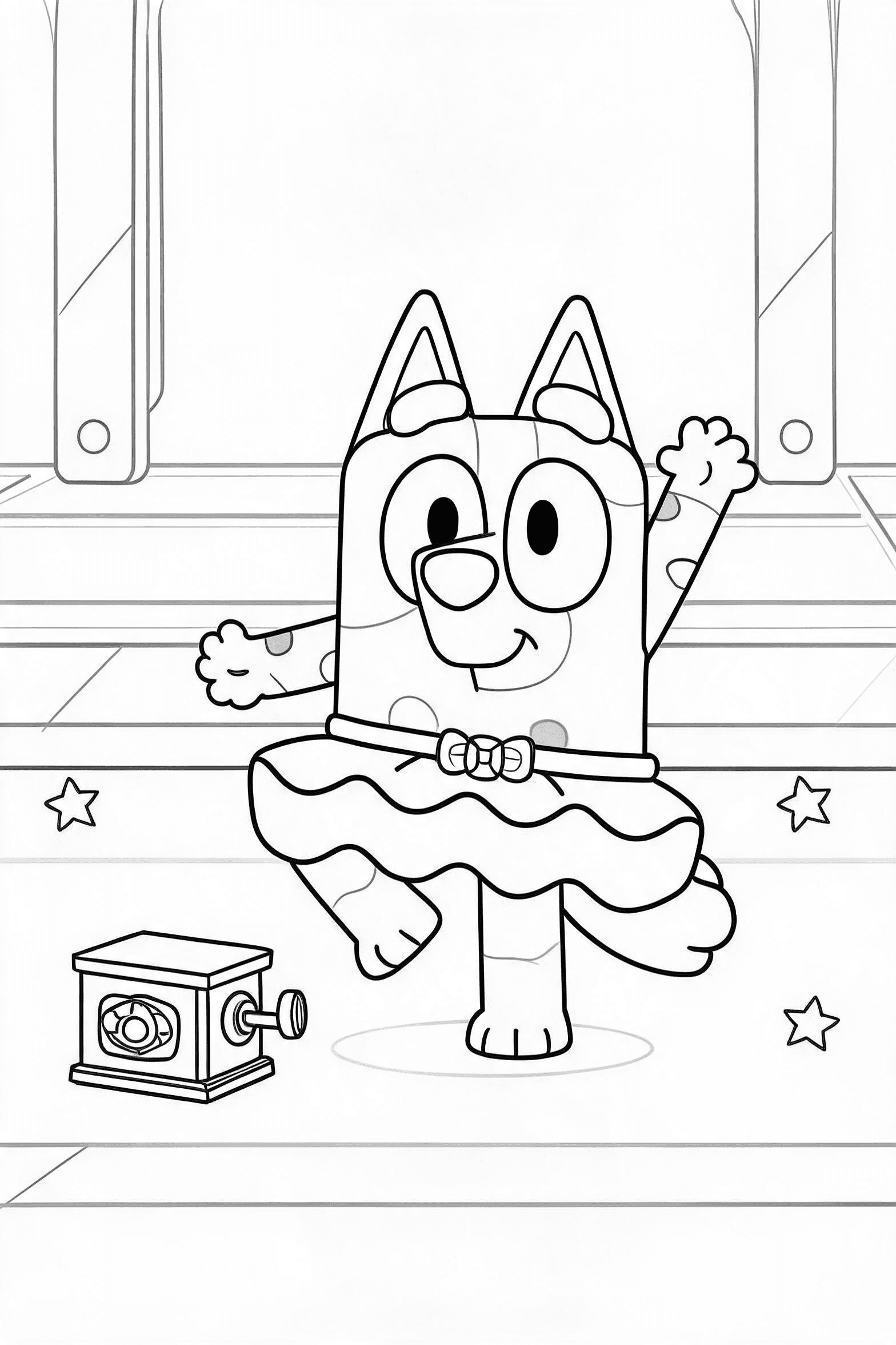 Muffin Ballerina Coloring Page - More bluey coloring pages