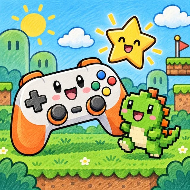 Video Games coloring category illustration