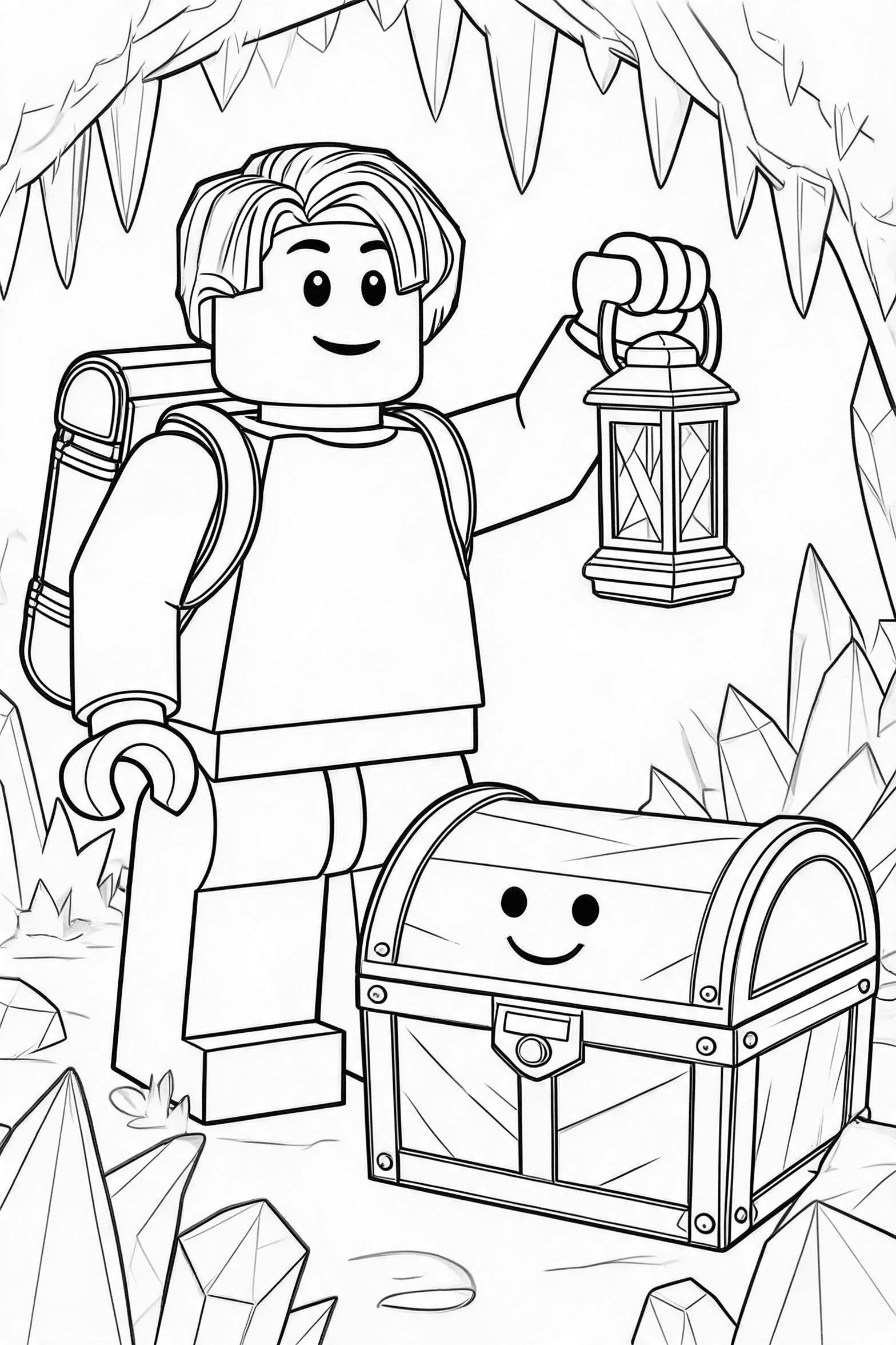 Roblox Crystal Cave Adventurer Coloring Page - More roblox coloring pages