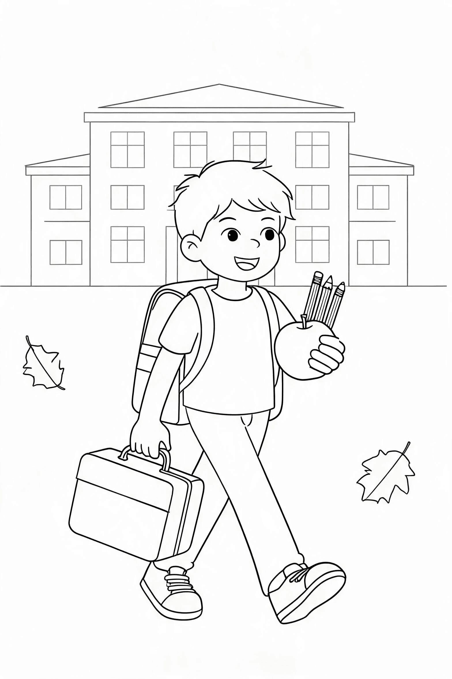 Free printable september back to school backpack coloring page with clean line art for download, print, and online coloring
